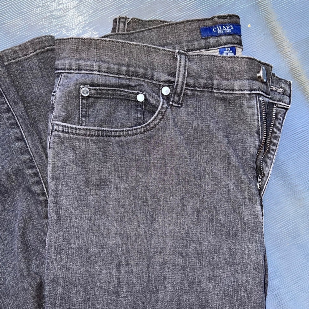 Chaps W 10 Faded Black‎ Denim Jeans Mid Rise Straight Leg Stretch